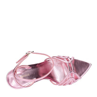 Sandali modello BELLA in pelle con effetto metallizzato 
