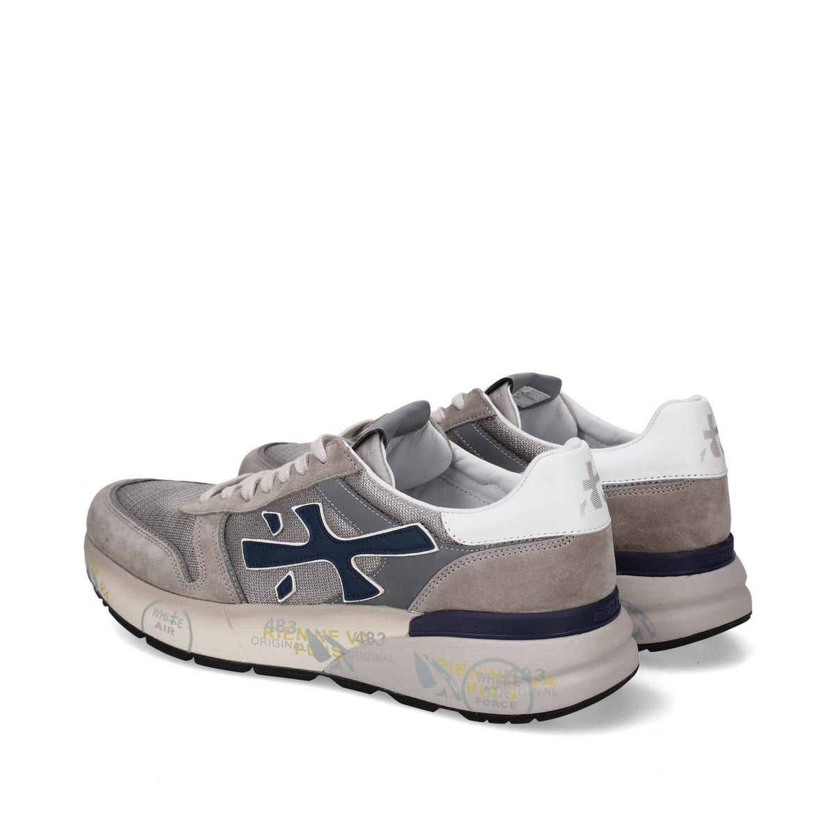 Sneakers in pelle ecopelle e tessuto 