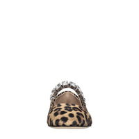 Ballerine Modello Crystal Ballet in pelle scamosciata con stampa effetto leopardo 