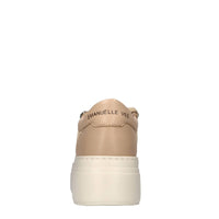 Sneakers in pelle,tessuto e strass 
