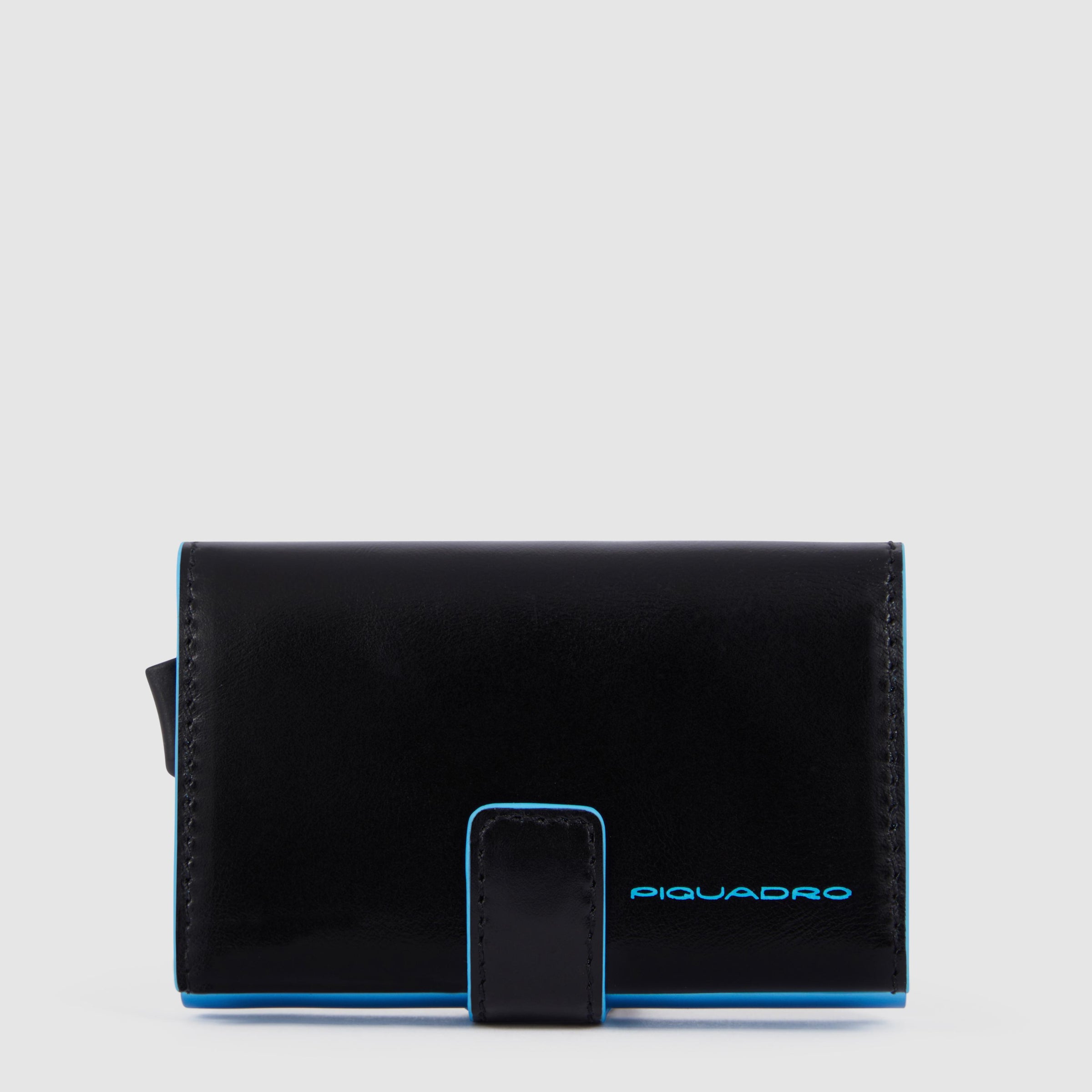 Portacarte di credito in pelle e metallo 
