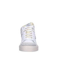 Sneakers in pelle e tessuto 