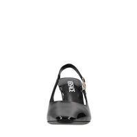 Décolleté slingback in pelle lucida 