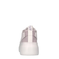 Sneakers in pelle e tessuto 