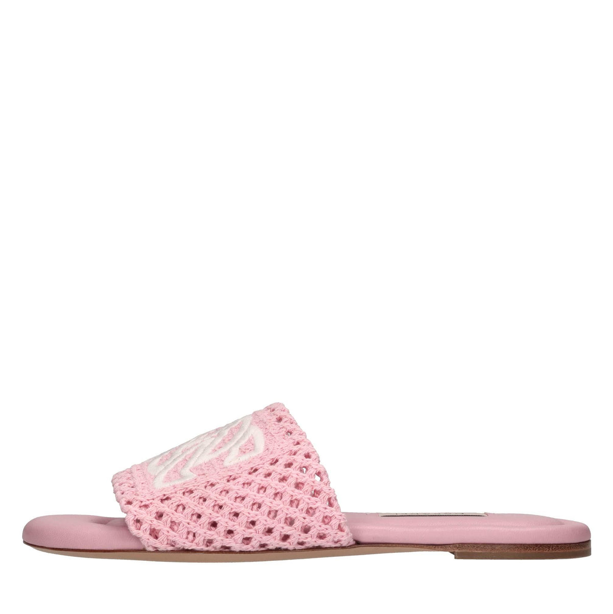 Sandali flat in tessuto crochet 