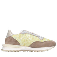 Sneakers in pelle e tessuto 