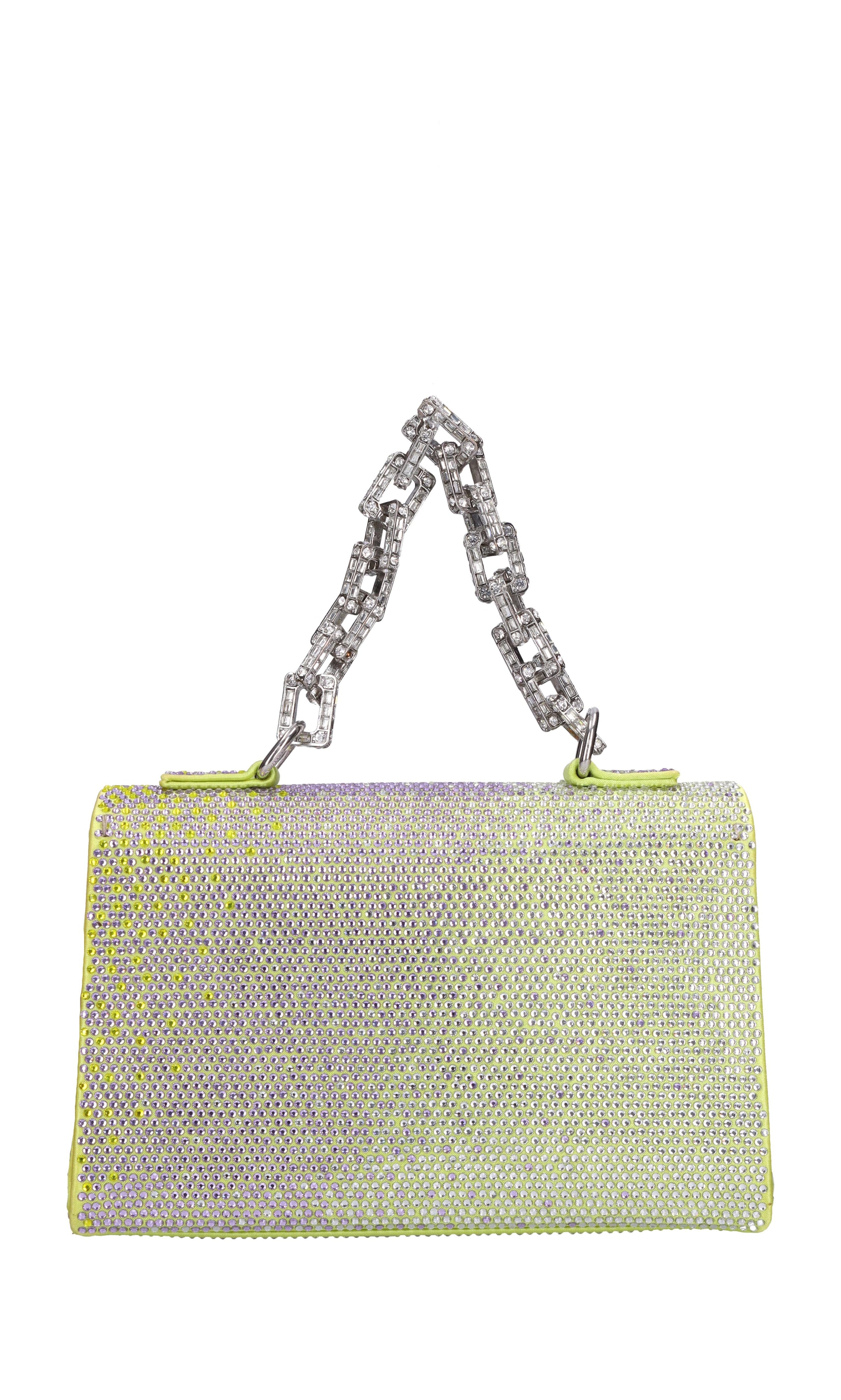 Borsa mini Sophie in raso e strass 
