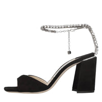 Sandali in camoscio e strass 