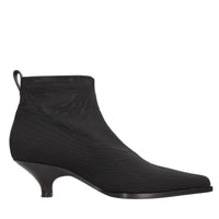 Stivaletti in tessuto elastico e inserti in pelle 