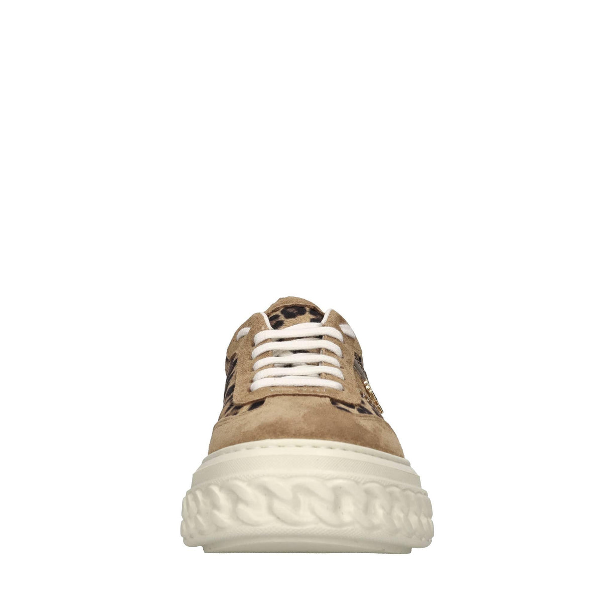 Sneakers in pelle scamosciata con una stampa effetto leopardo 
