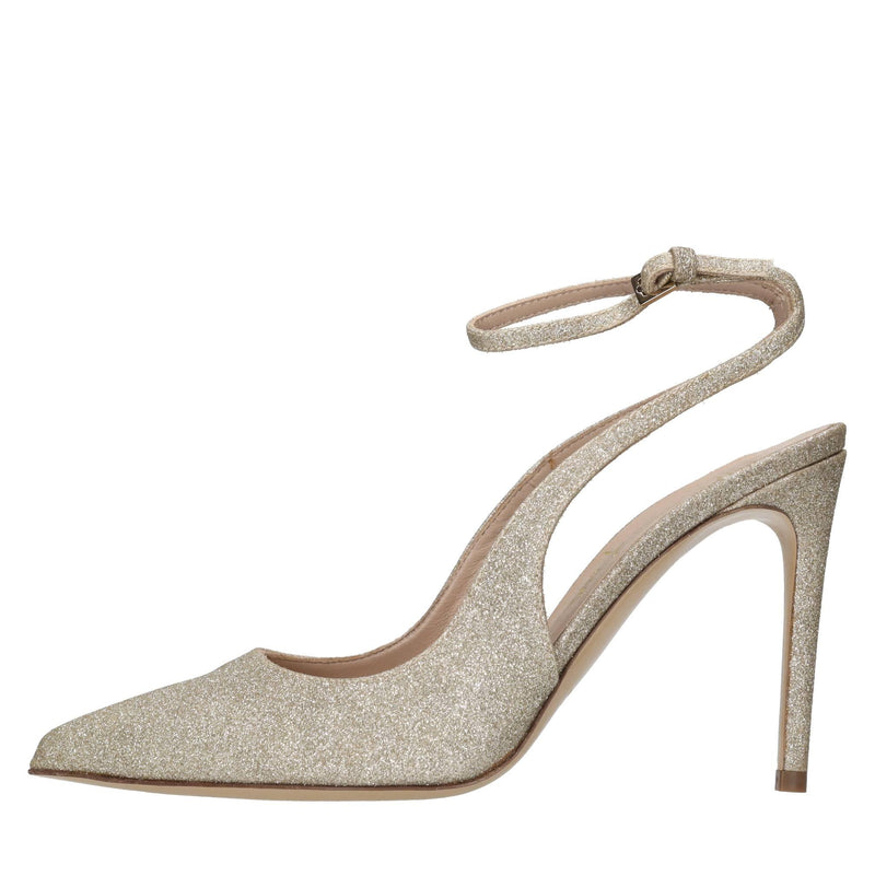 Décolleté slingback in tessuto microglitter 