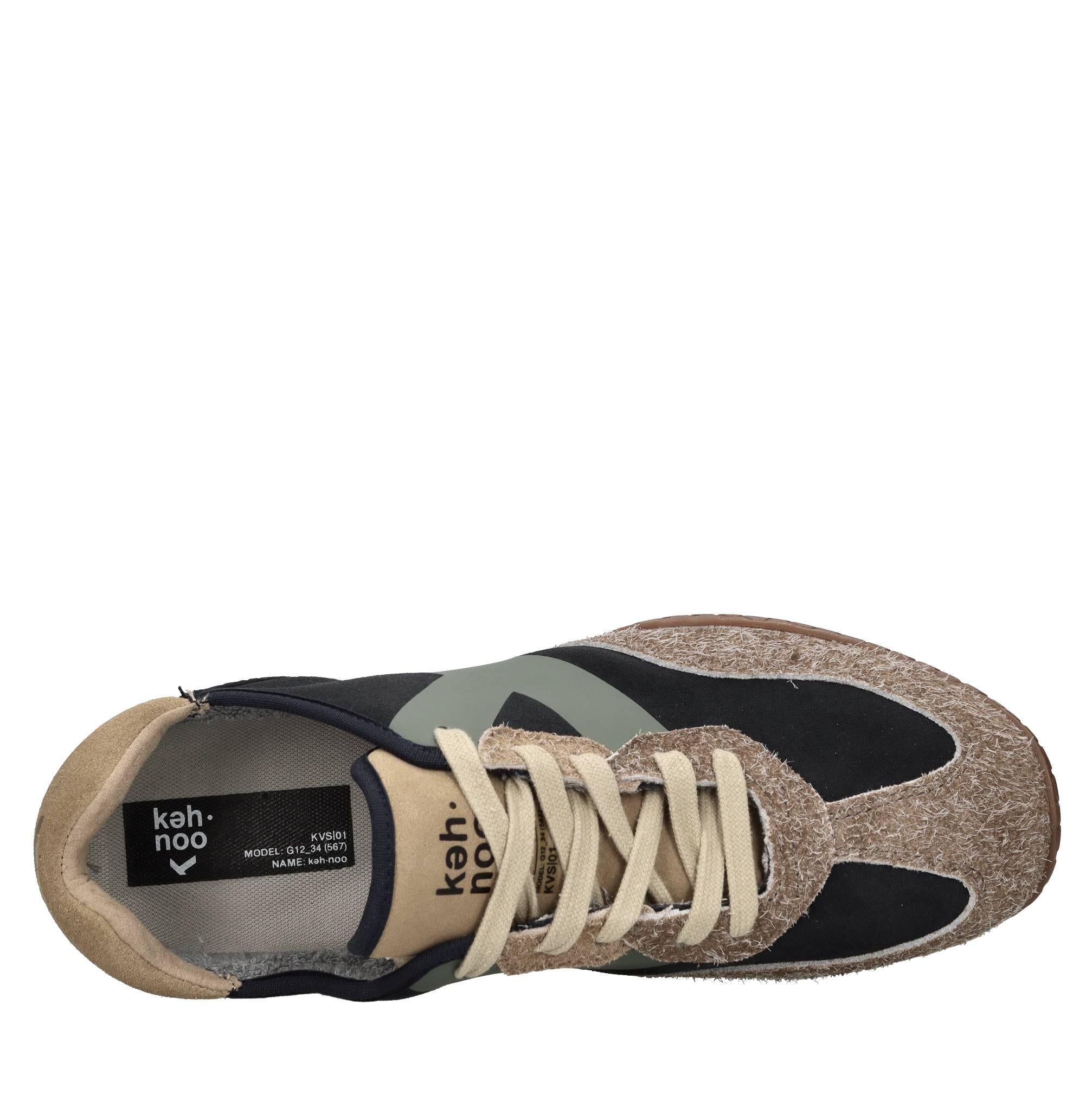 Sneakers in camoscio e tessuto 