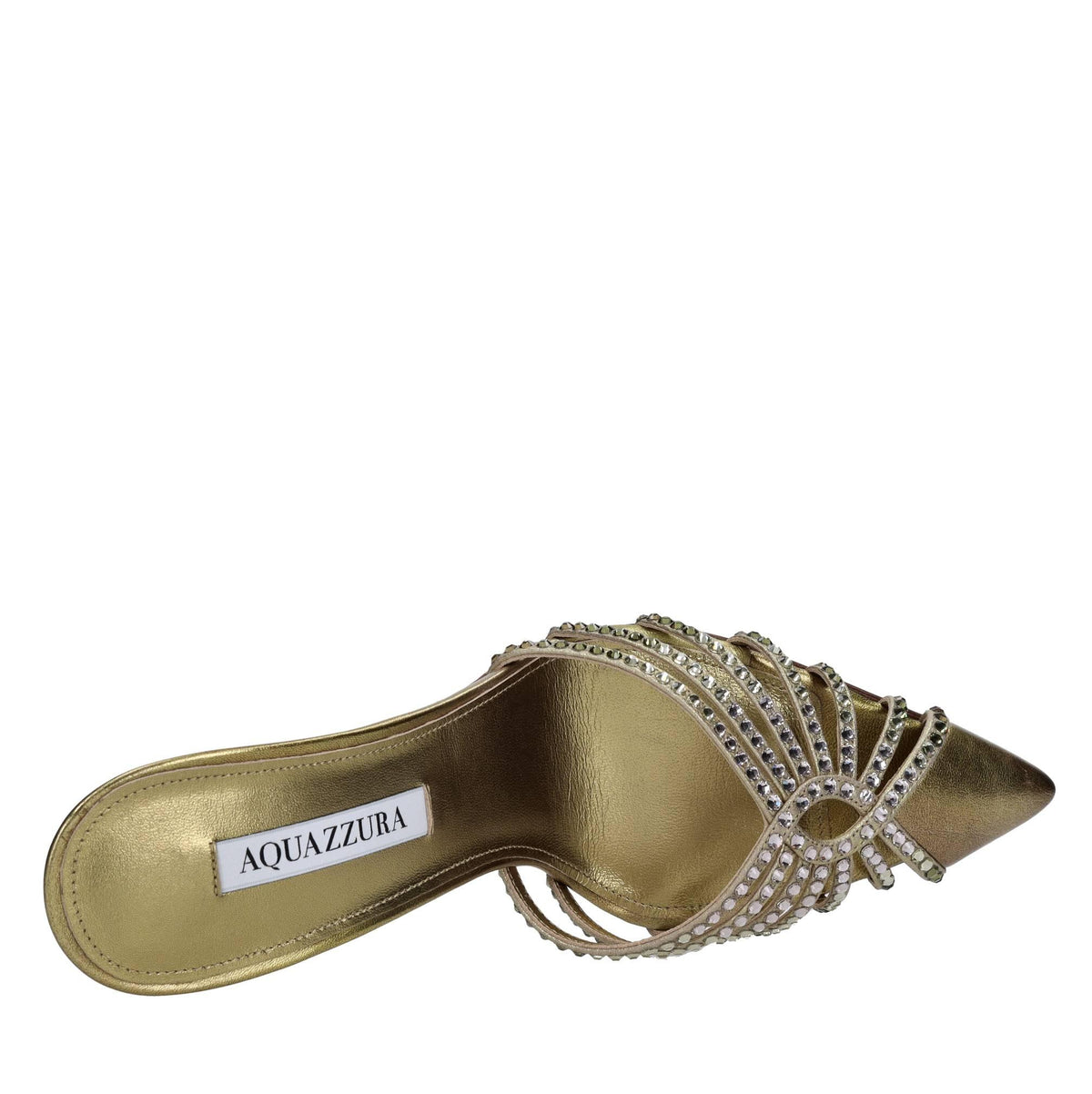 Mules in pelle e strass 
