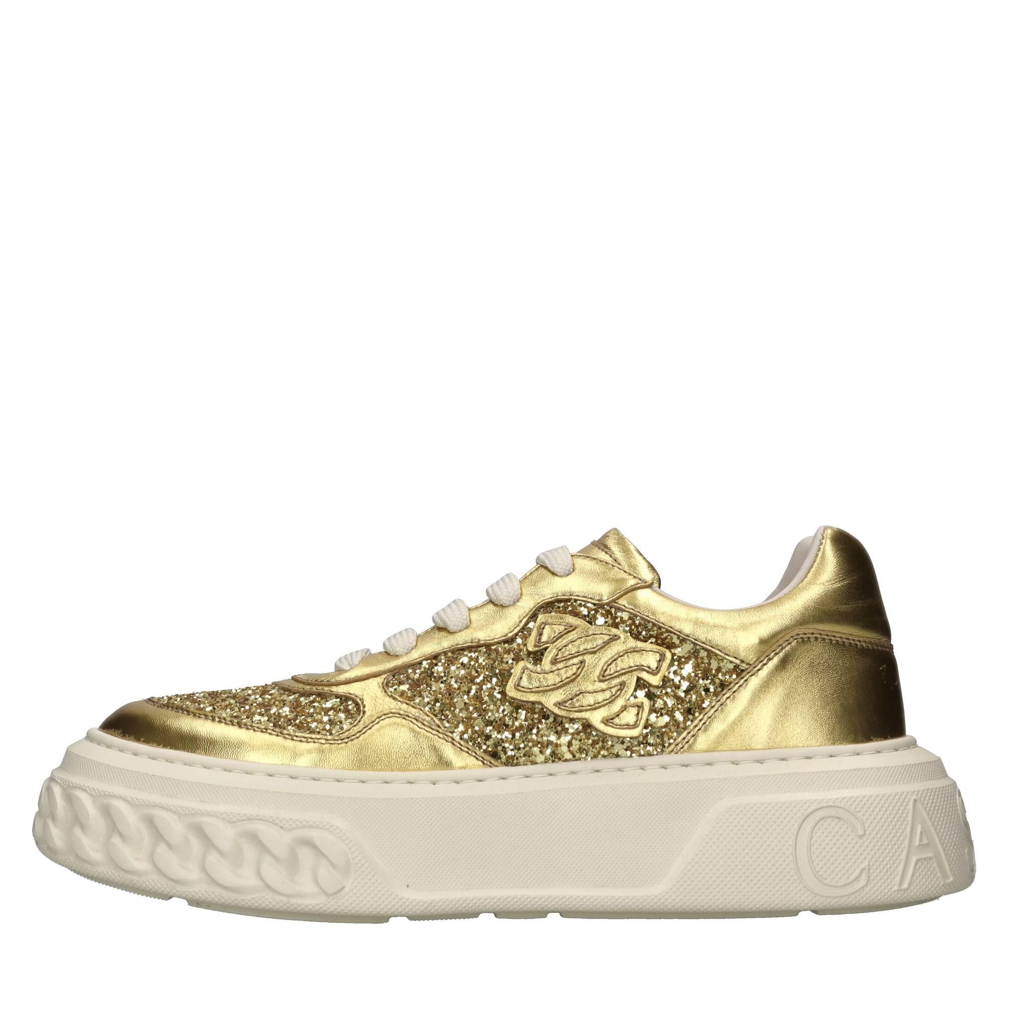 Sneakers Off road in pelle e glitter 