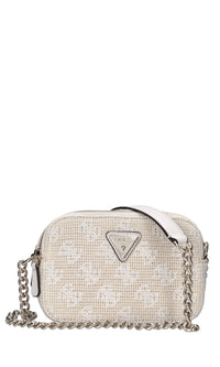 Borsa in tessuto crochet ed ecopelle con ricami 4G logo 