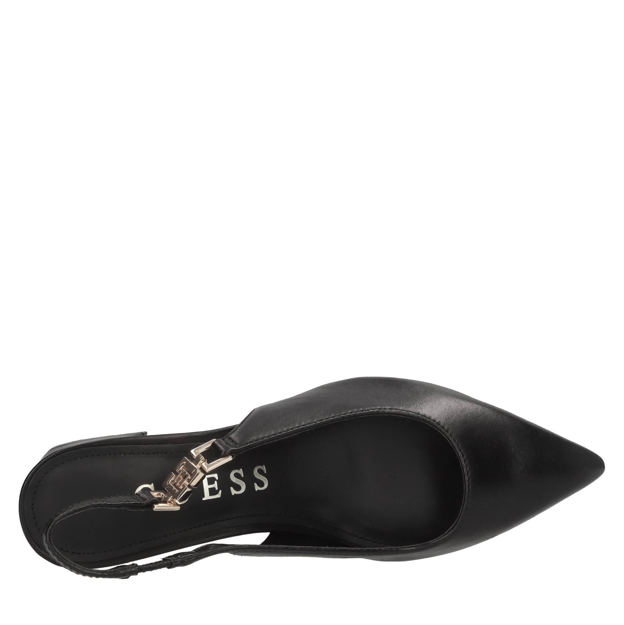 Décolleté slingback in pelle 