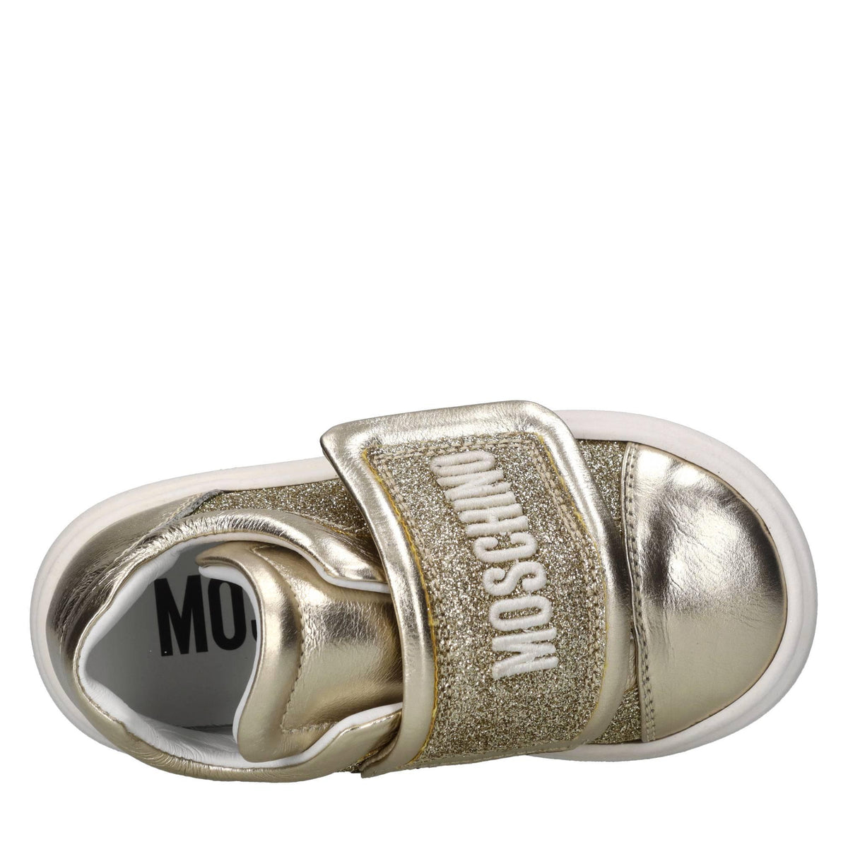 Sneakers in pelle e glitter 