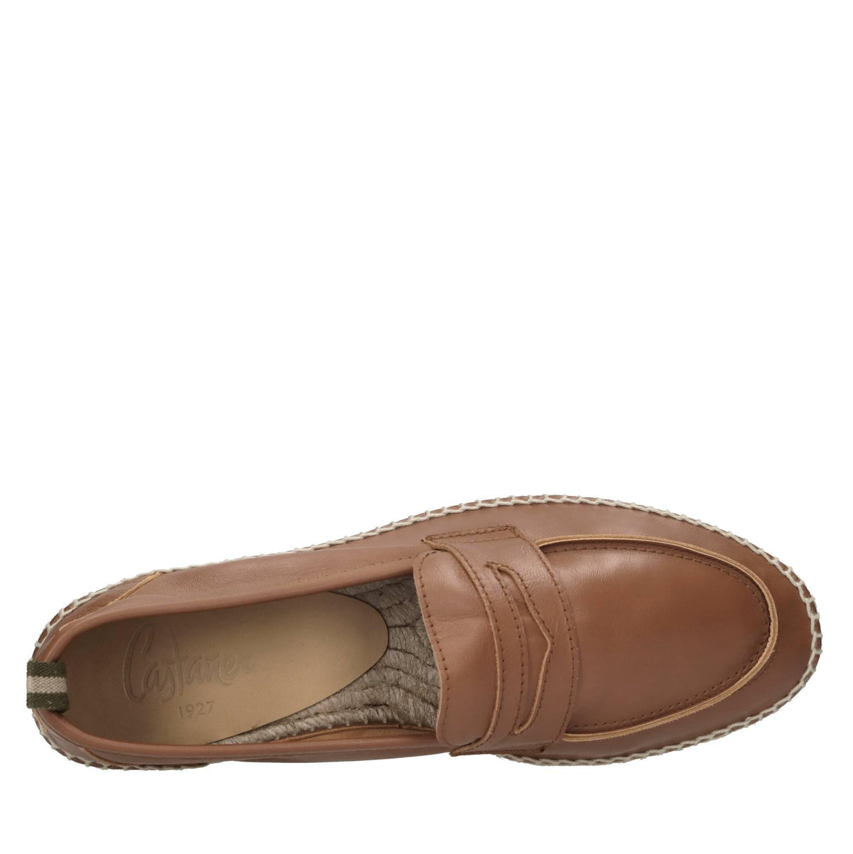 Mocassini espadrillas Nacho in pelle e rafia 