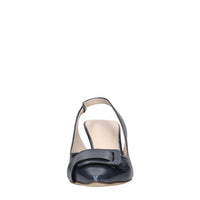 Décolleté slingback in pelle lucida 
