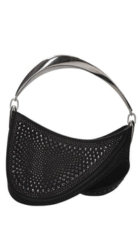 Borsa Spiral Curve in raso e cristalli 