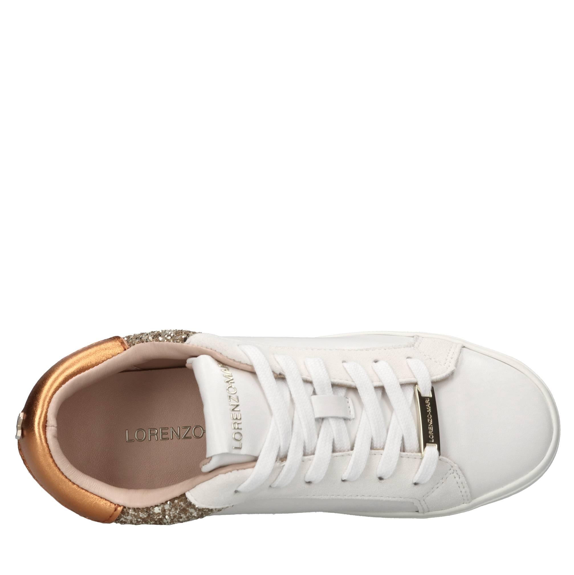 Sneakers in pelle e glitter 