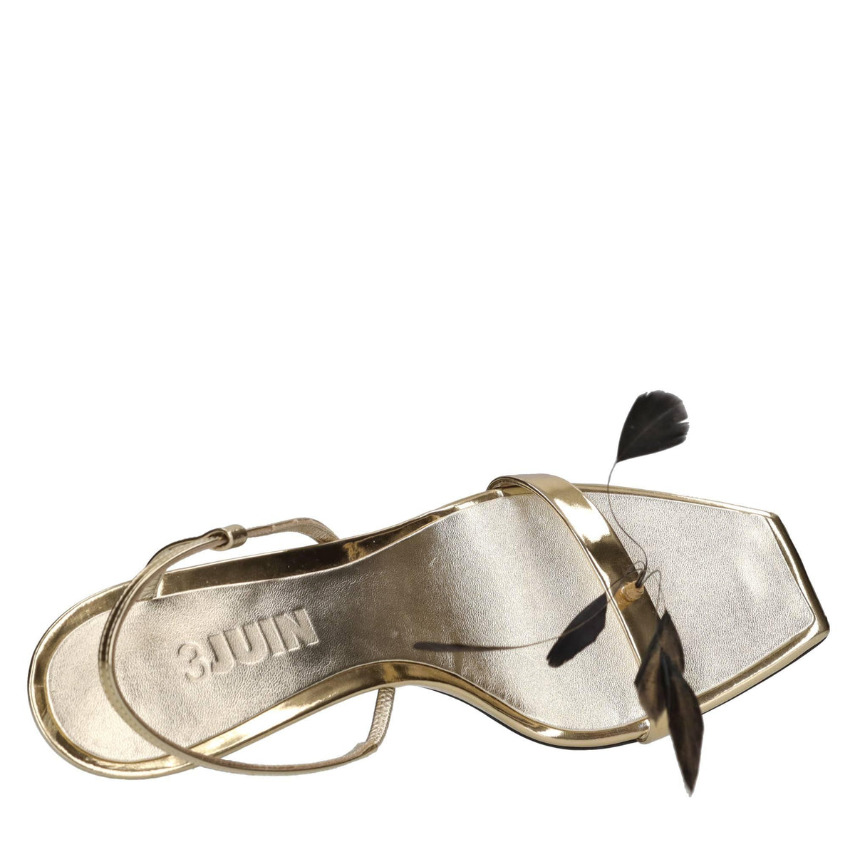 Sandali in pelle e piume 