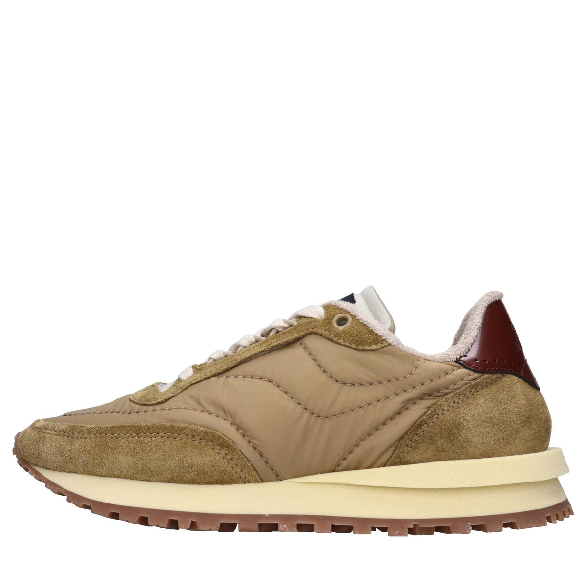 Sneakers in pelle e tessuto 
