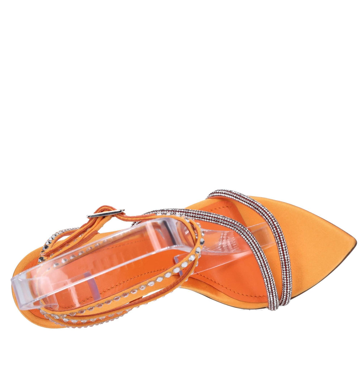 Sandali in tessuto con strass 