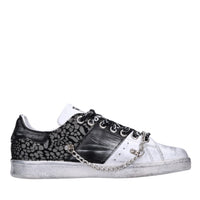 Sneakers in pelle e tessuto 