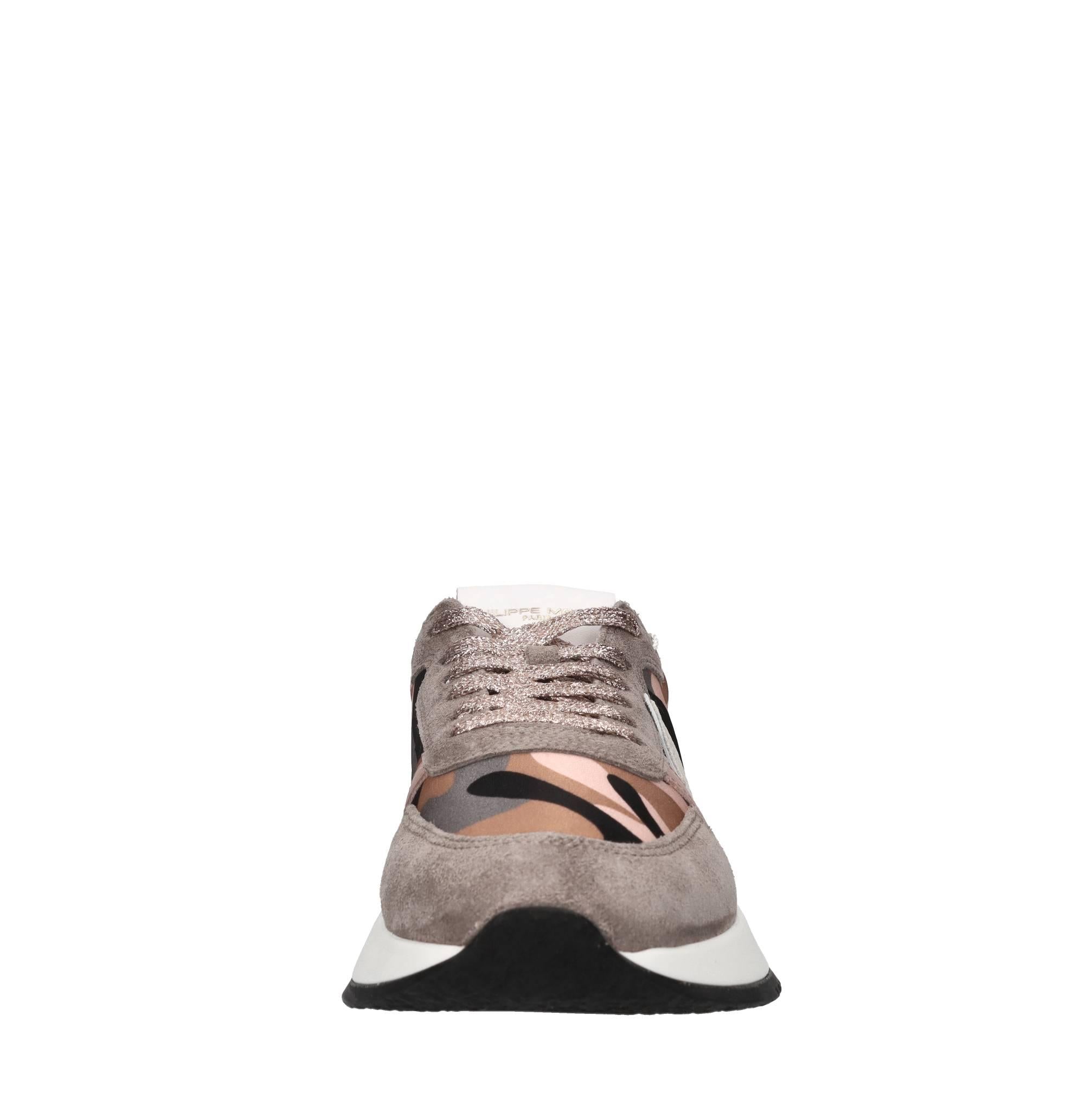Sneakers in pelle e tessuto 