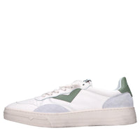Sneakers in pelle e tessuto 
