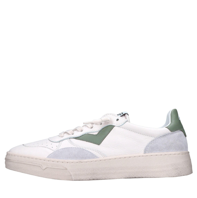 Sneakers in pelle e tessuto 