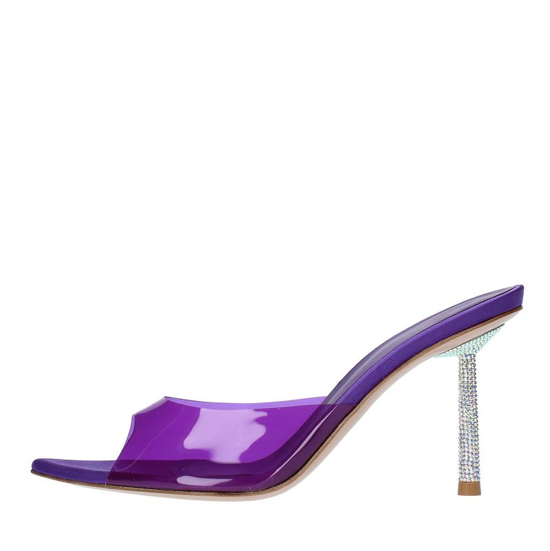 Mules in pelle e PVC 