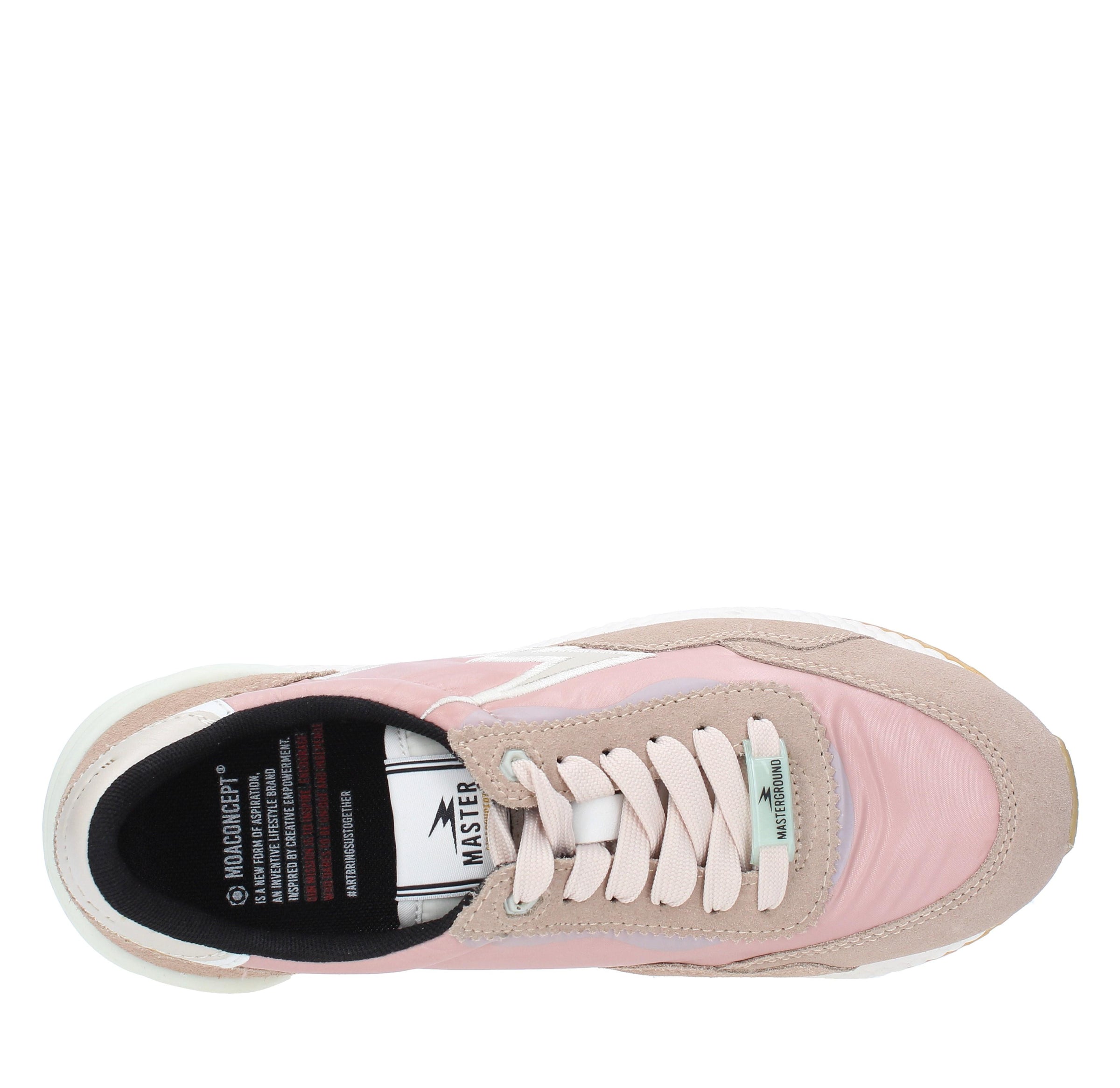 Sneakers in pelle e tessuto 