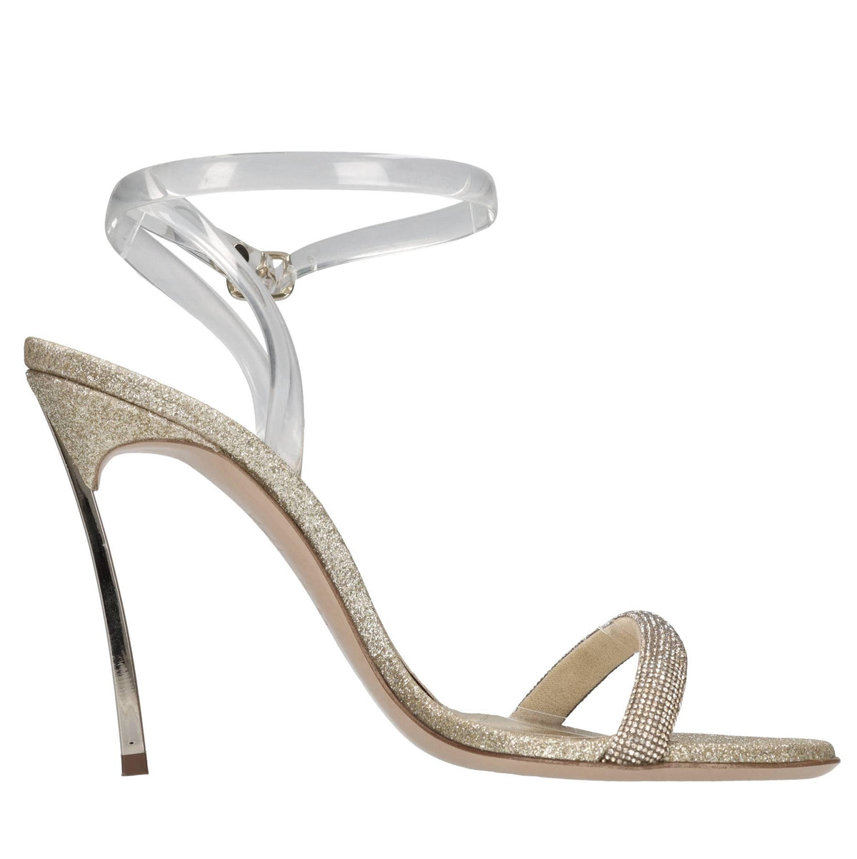 Sandali Blade Hollywood in tessuto microglitter,strass e Pvc 