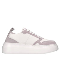 Sneakers in pelle e tessuto 