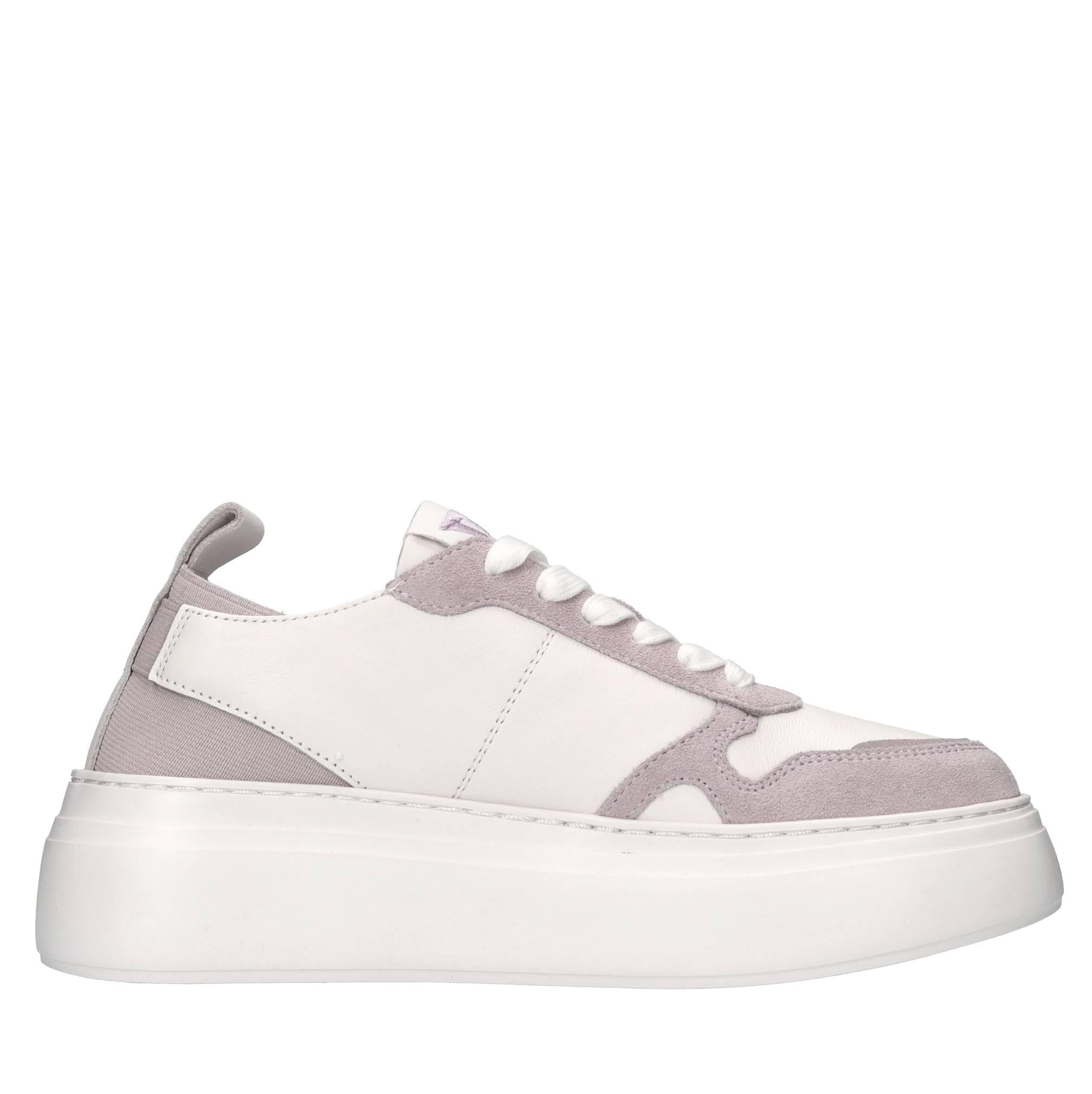 Sneakers in pelle e tessuto 