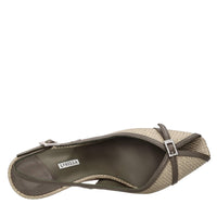Décoletté slingback modello VITTORIA in pelle e tessuto 