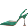LELLA BALDI Satin Slingback Pumps