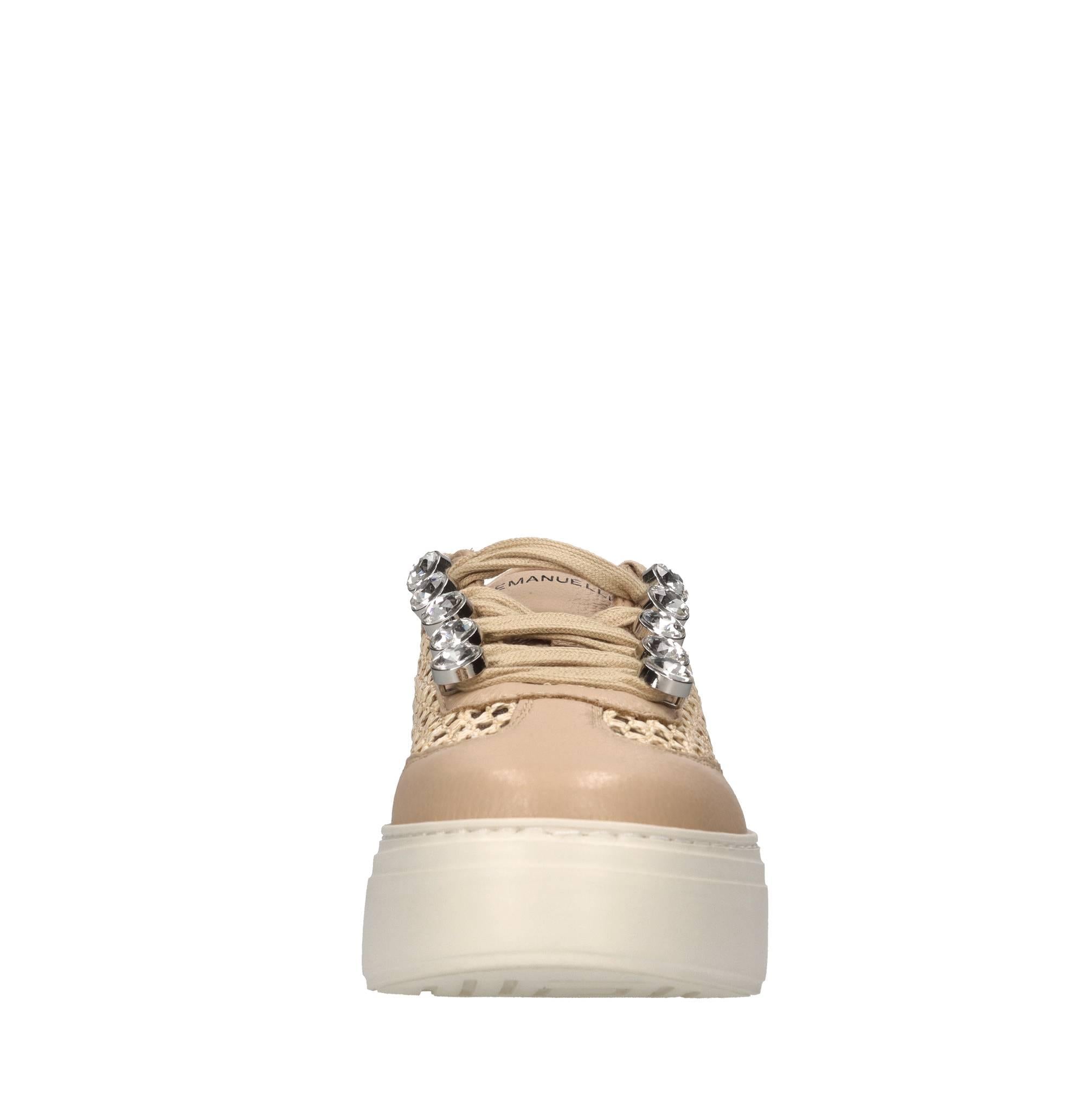 Sneakers in pelle,tessuto e strass 