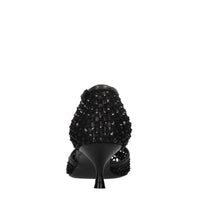 Décolleté Connie in pelle tessuto e strass 