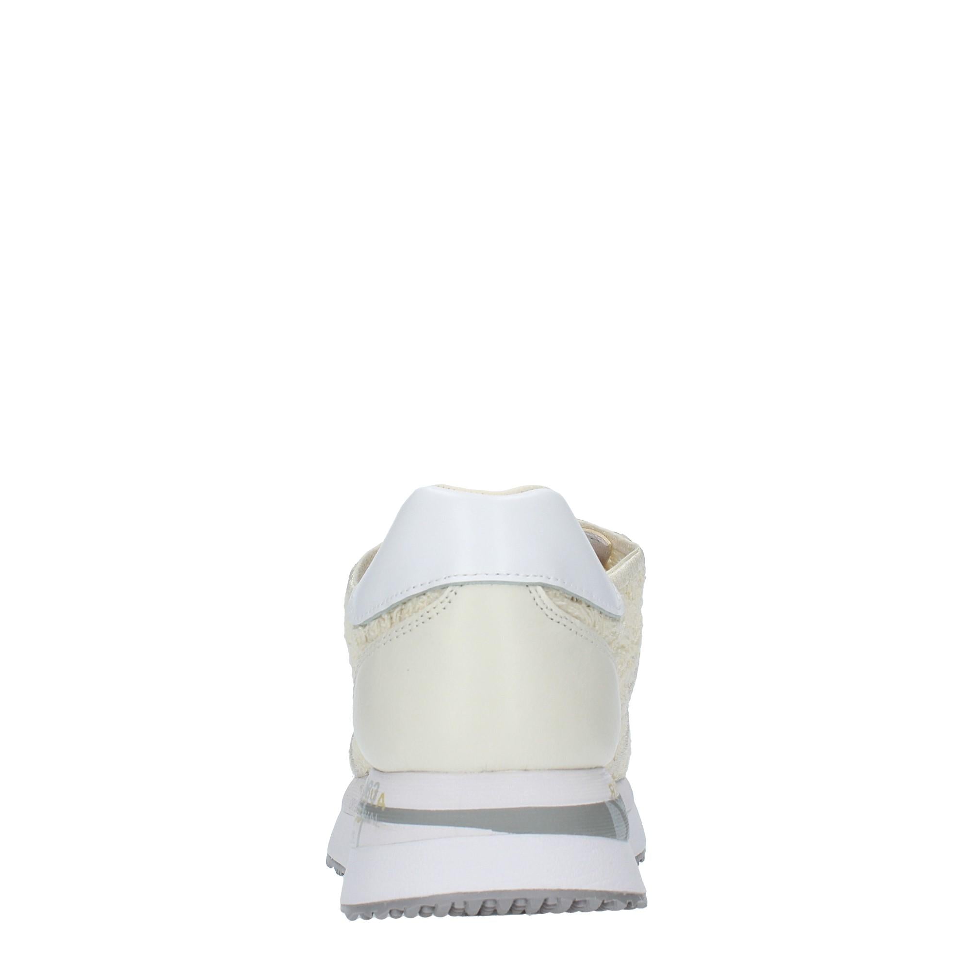 Sneakers in pelle e tessuto 