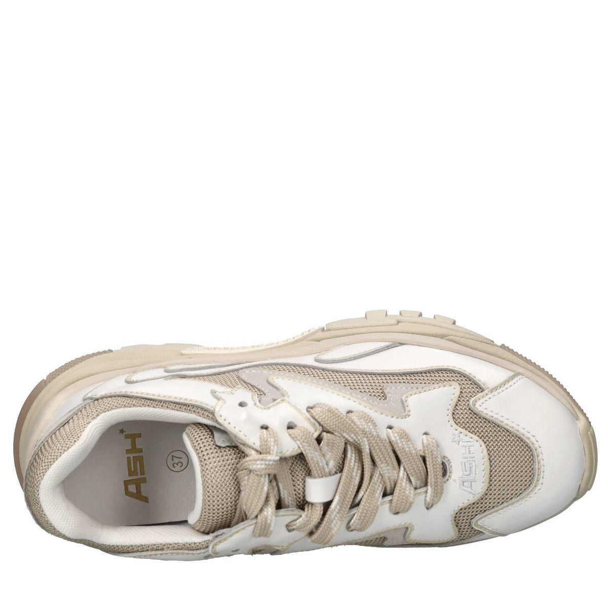 Sneakers in pelle e tessuto 