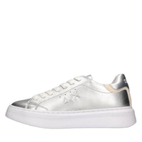 Sneakers in pelle e tessuto 