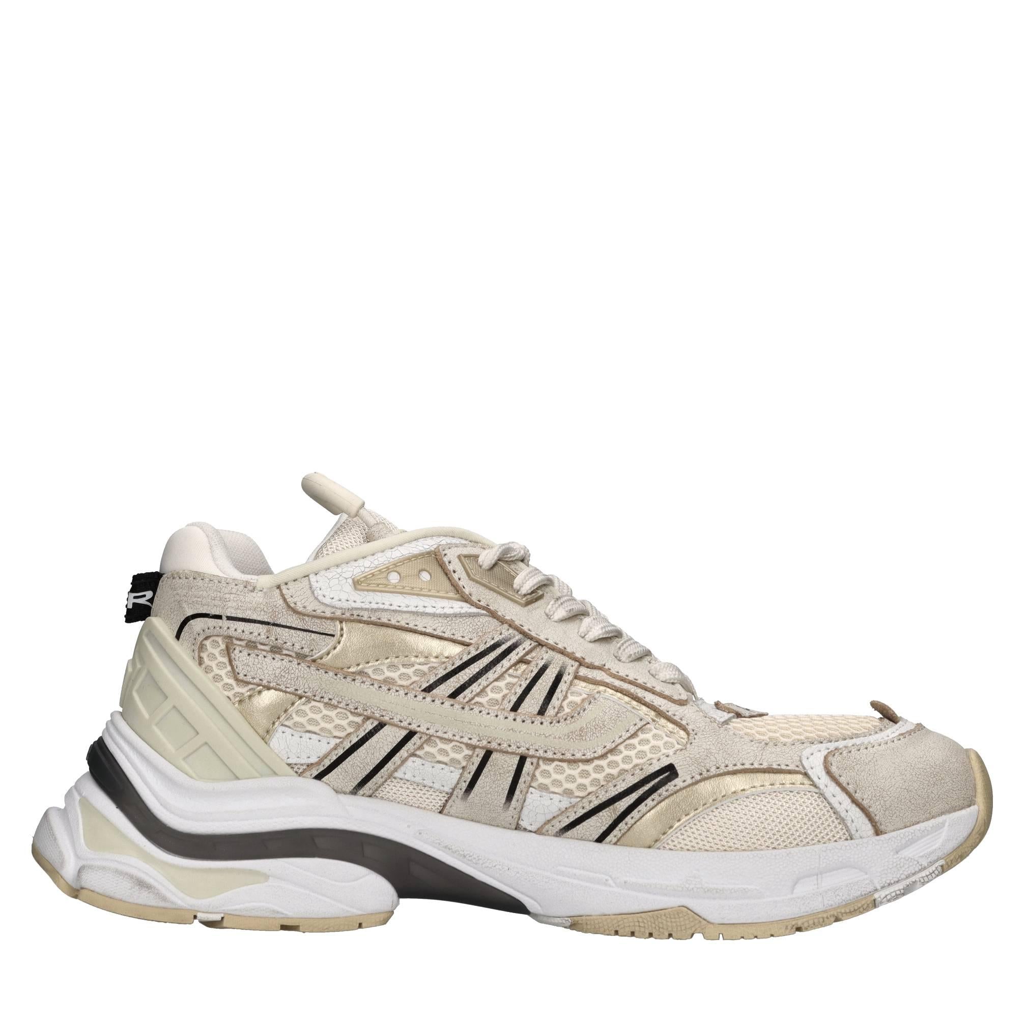 Sneakers in pelle e tessuto 