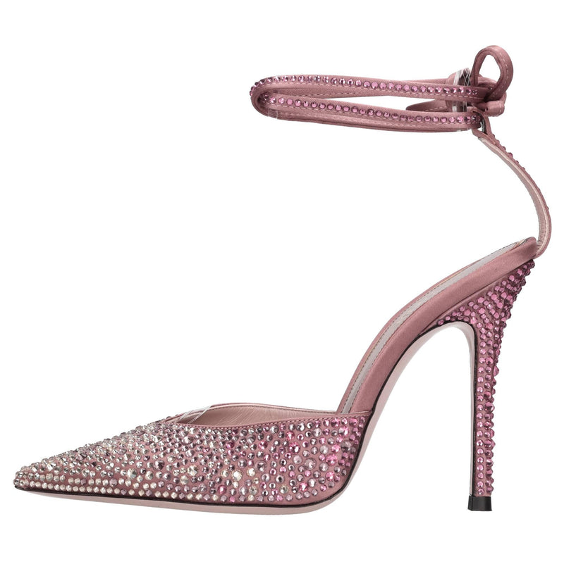 Décolleté slingback Julia in raso e strass 