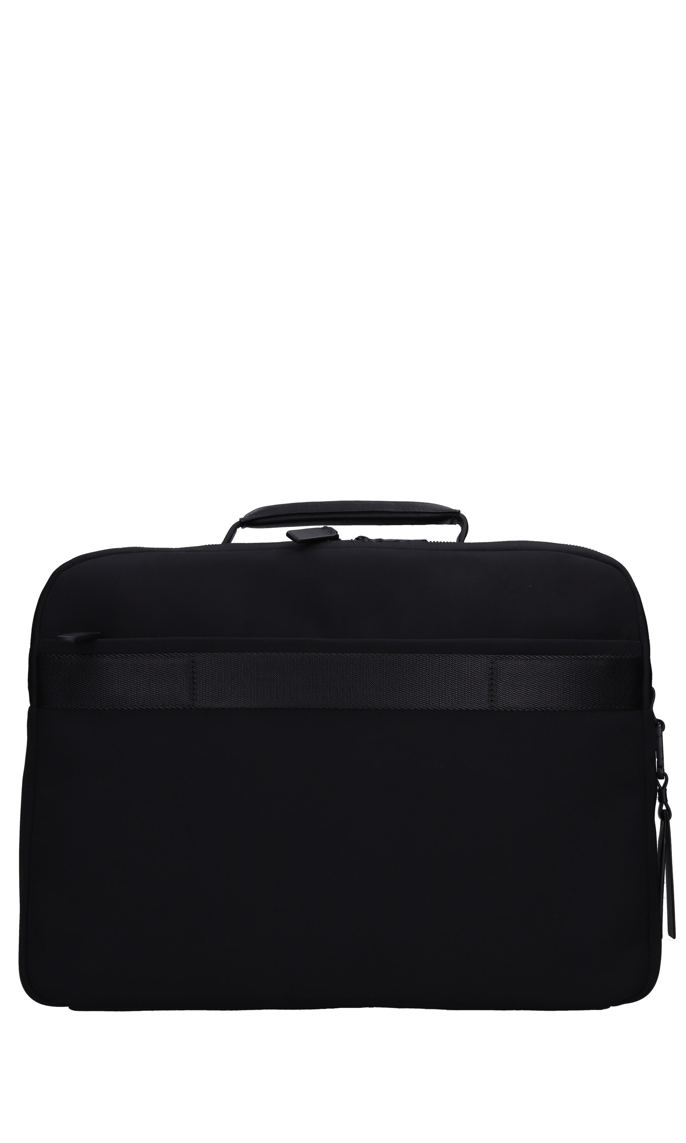 Borsa in pelle e tessuto 
