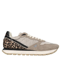 Sneakers in pelle e tessuto 