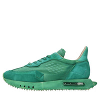 Sneakers in pelle e tessuto 