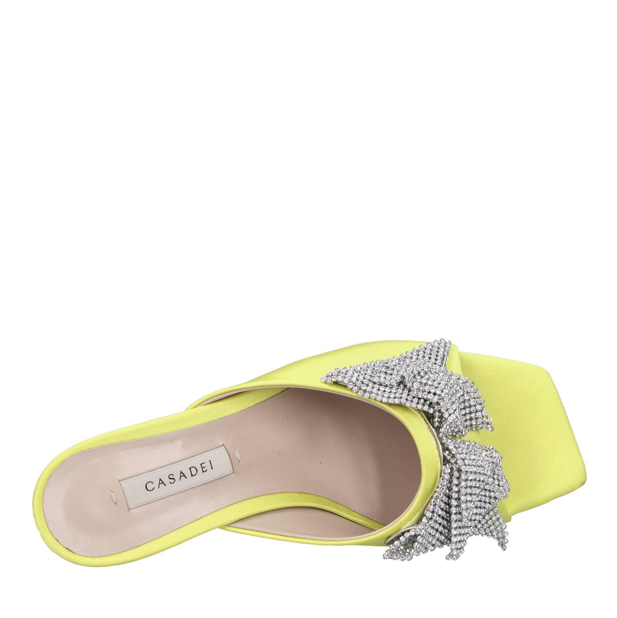 Mules in raso e strass 